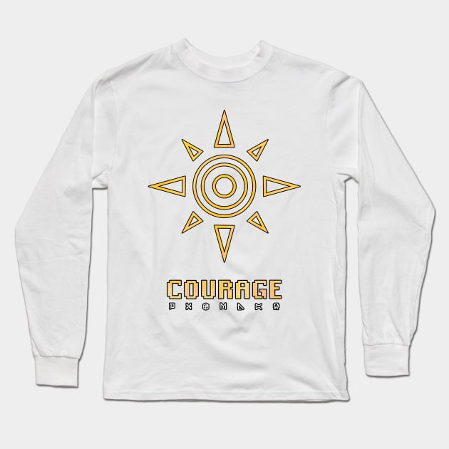 Digimon Crest of Courage Long Sleeve T-Shirt by Kaiserin